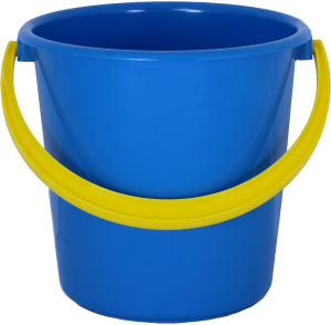 Plastic blue bucket PNG image-7769